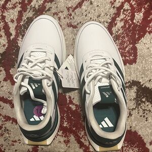 Adidas White and Teal Golf Shoes